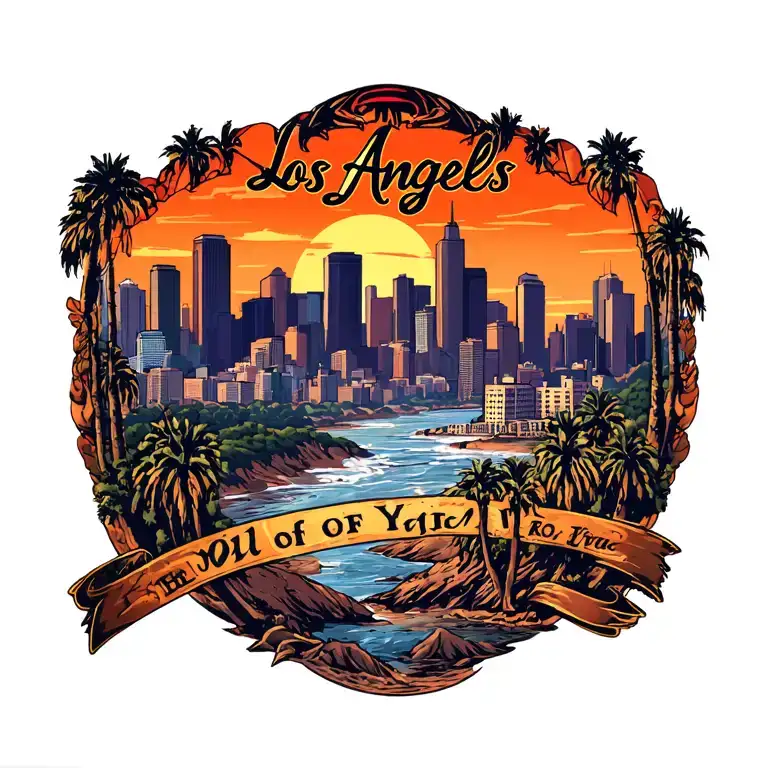 Los Angeles Skyline City Of Angels