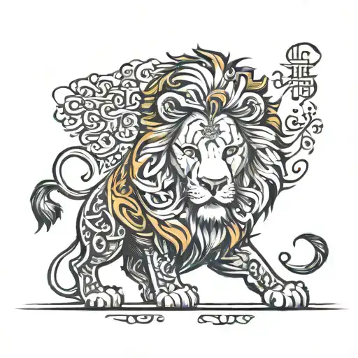 Lion With Arabic Calligraphy