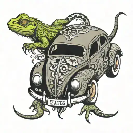 Car The Back Of Which Is The Body Of A Lizard