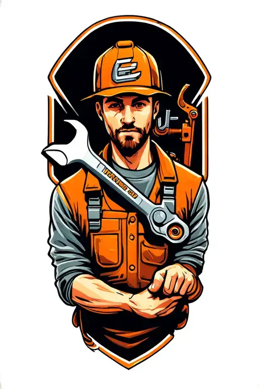 Mechanic Holding A Wrench