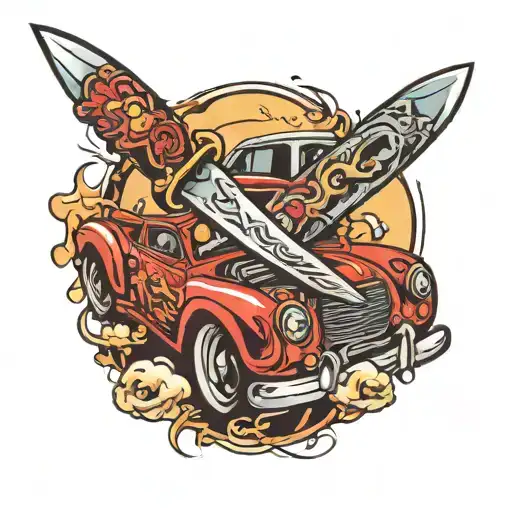 Knife Through Car