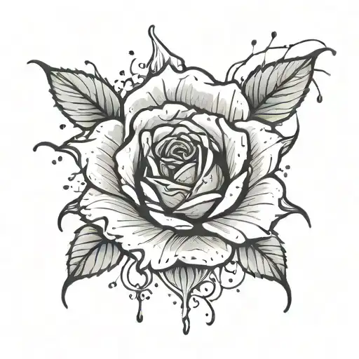 Rose And Blood Dripping