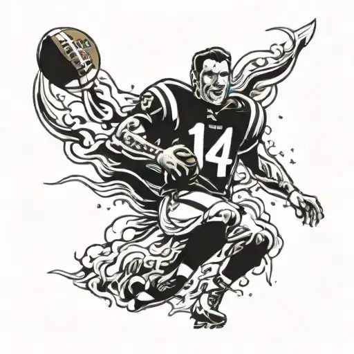 Football And Number 14