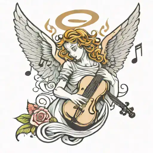 Angel And Music Notes