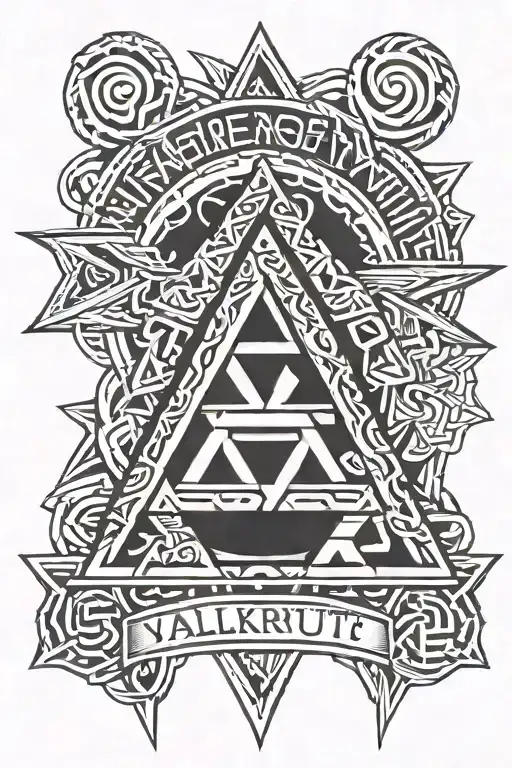 Valknut Symbol With The Saying I Embrace Death With No Regret As I Embrace Life With No Fear