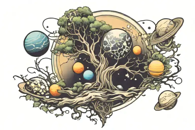 Planets Surrounding Tree Of Knowledge
