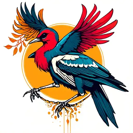 Skeleton Bird Rising