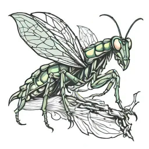 Mantis Line Drawing