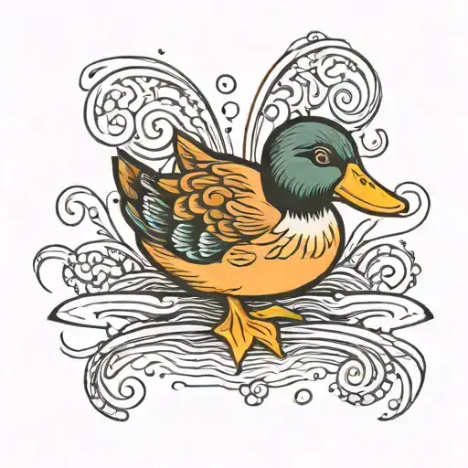 Small Duck With The Word