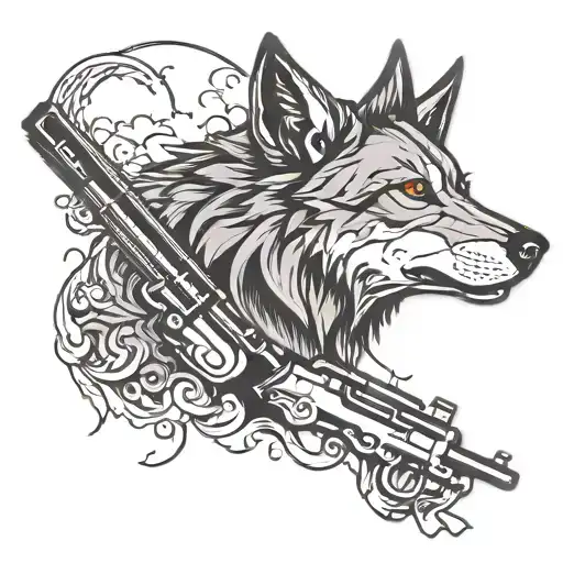 Shotgun Wolf Silhouette
