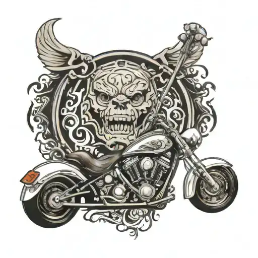 Bass Guitar Chopper Motorcycle Kontrbass