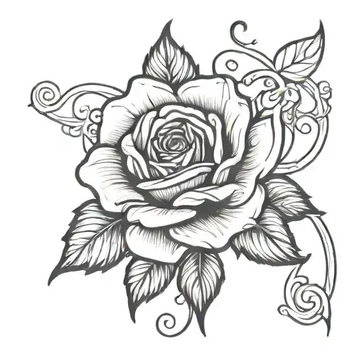 Rose Outline With Name June 1 9