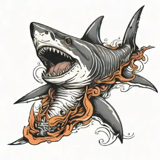 Shark On Neck And Shoulder