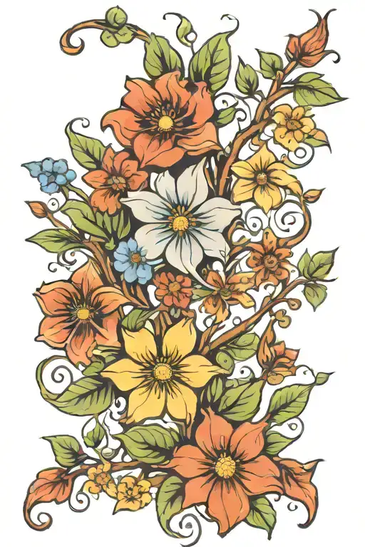 Vine And Flower Intertwined