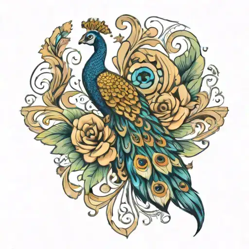 Arm Band With Peacock Reference Hidden