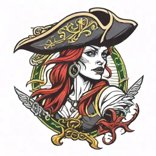 Female Pirate Red Hair Celtic