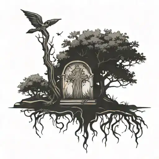 Grave And Tree