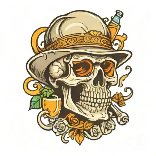 Skull With Beer
