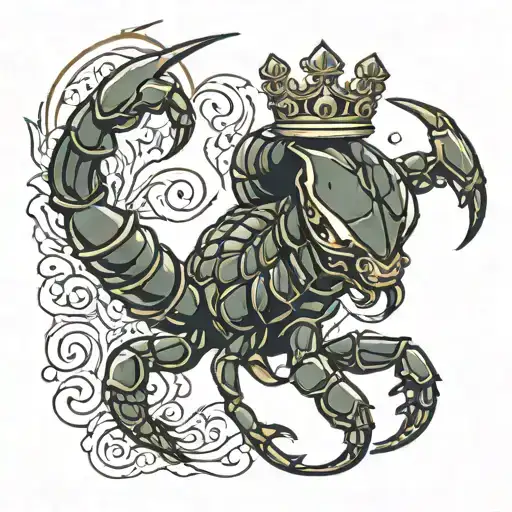 Scorpion Wearing Crown