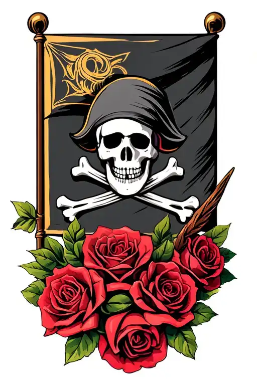 Roses And Pirate Flag