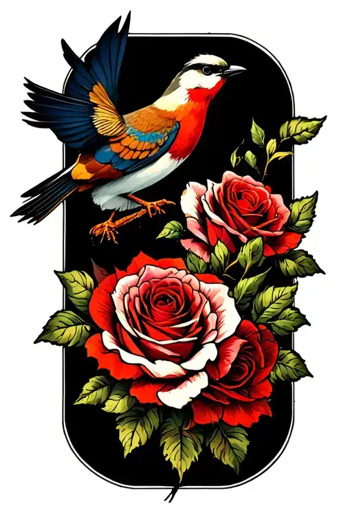 Roses And Bird Rising