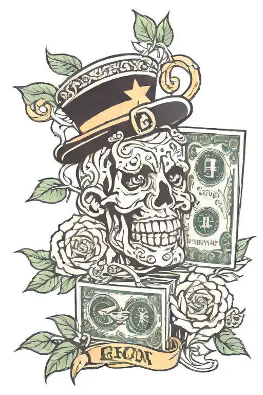 Money Roll Inspired Tattoo Featuring