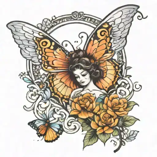 Angel Halo And Butterfly