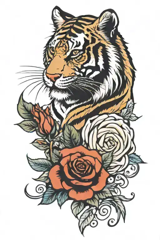Tiger Compas Rose With Colors