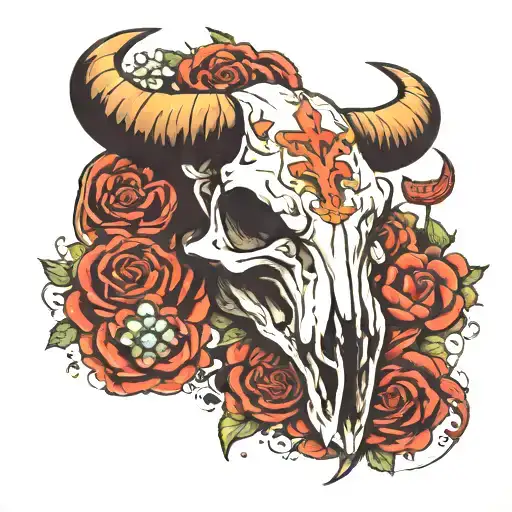 Cybersigilism Bull Skull Tatto