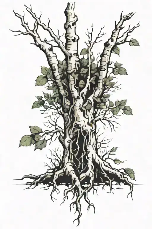 Birch Tree With Roots
