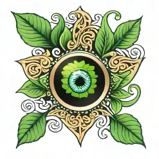 Clover Leaf And Green Evil Eye