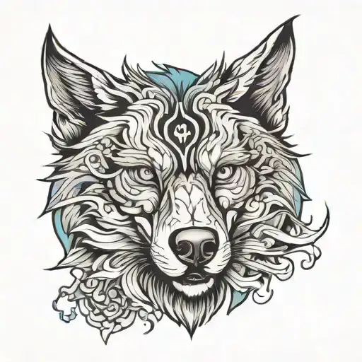 Wolf Mixed With Kaizen Sign