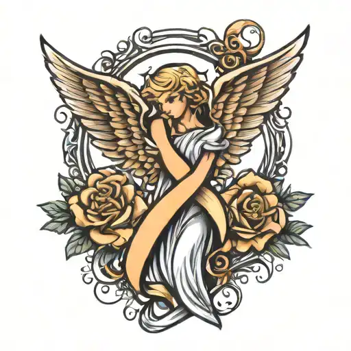 Angel And Alcohol Abuse Awareness Ribbon