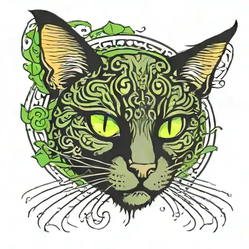 Black Cat With Green Eyes