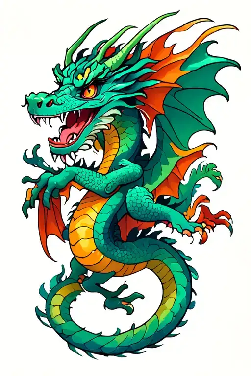 Dragon Flying Together