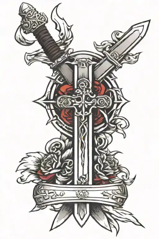 Scottish Sword With Dog Tags