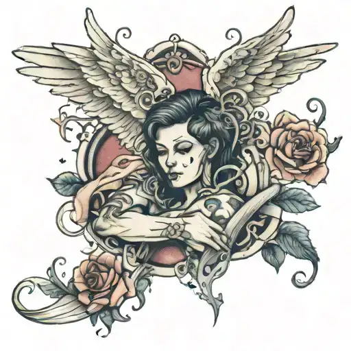 Angel Shoots A Developed Heart With A Band-aid