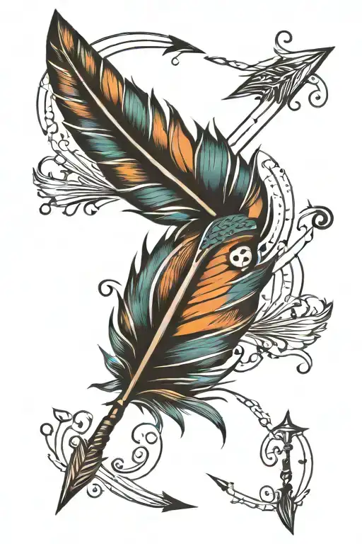 Arrow Feather With Morse Code Am Yours You Are Mine