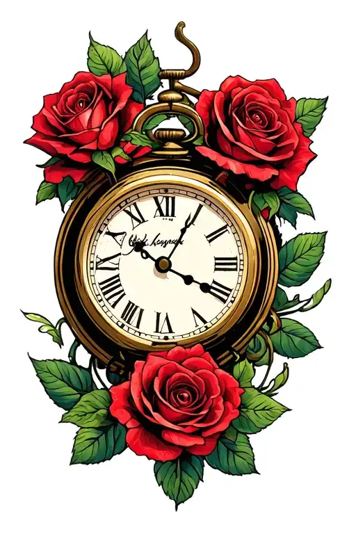 Lion Hazel Eyes Roses Clock