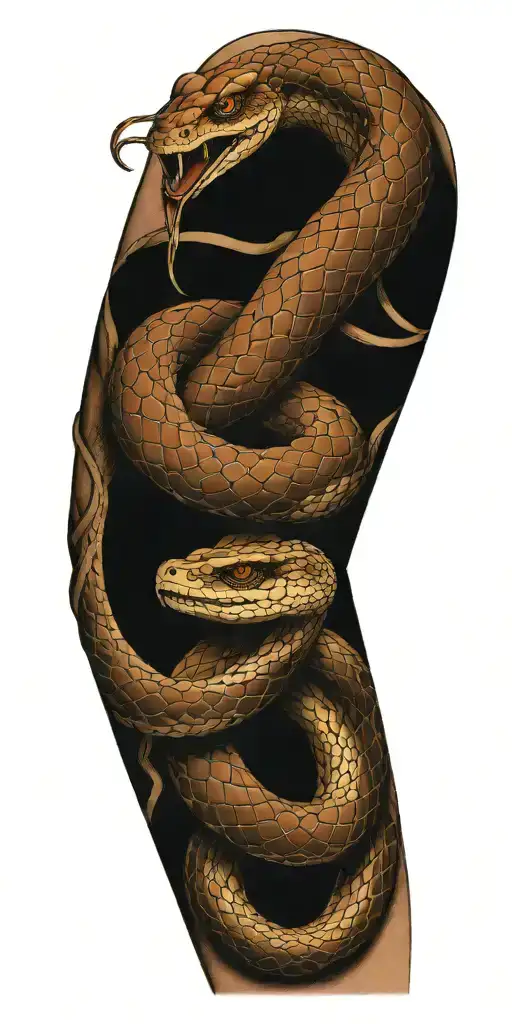 Snake Bursting Out Of The Skin And Wrapping Around The Arm
