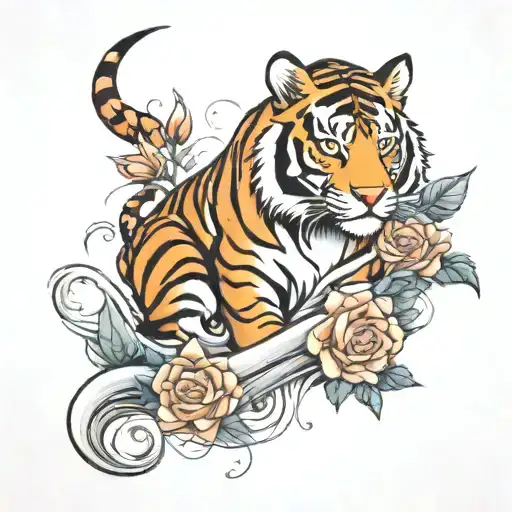 Wave Sleeve Around Tiger Rose