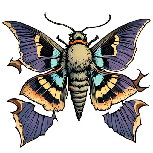 Moth With Broken Wings Caught In A Breeze