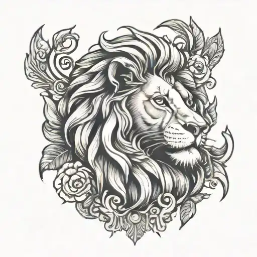 Lion On Part Of The Chest With The Image