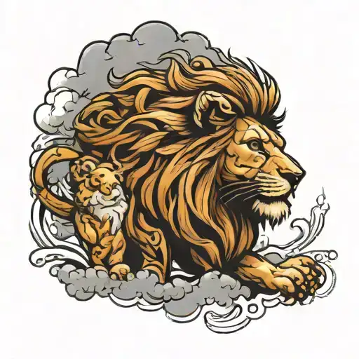 Lion And Clouds