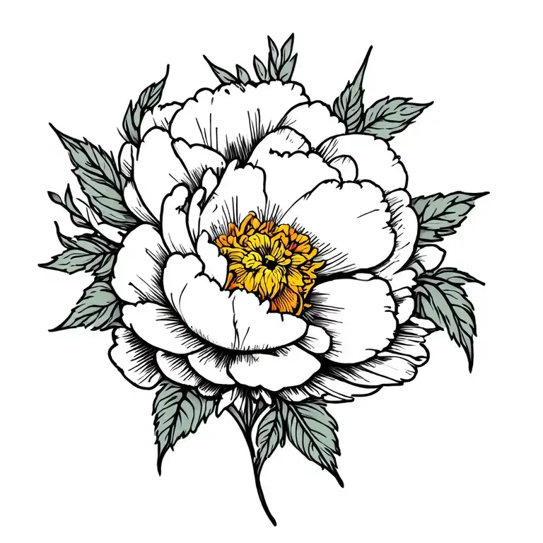 Peonies With Western Border Shaped Like