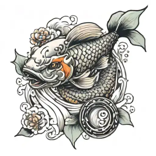 Koi Fish Turning Into Dragon Ball
