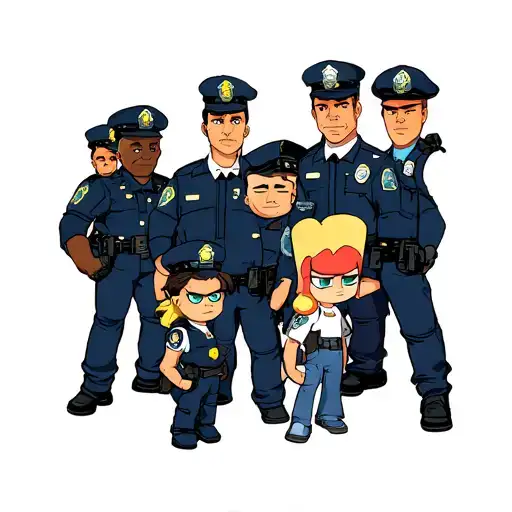 A Mashup Of Various 90'S Cartoon Characters In A Police Lineup