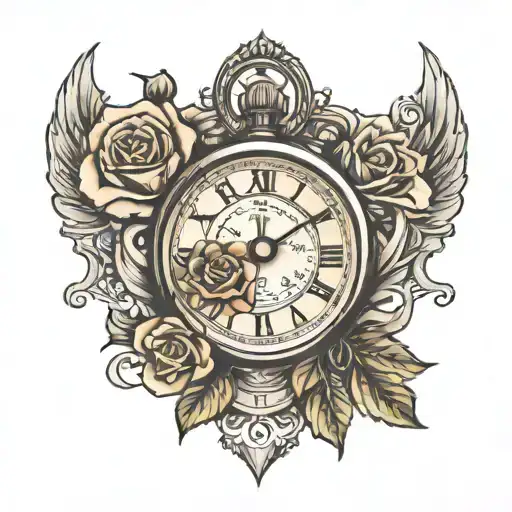 Date Of Birth Stopwatch With Girl Childs Name And Rose