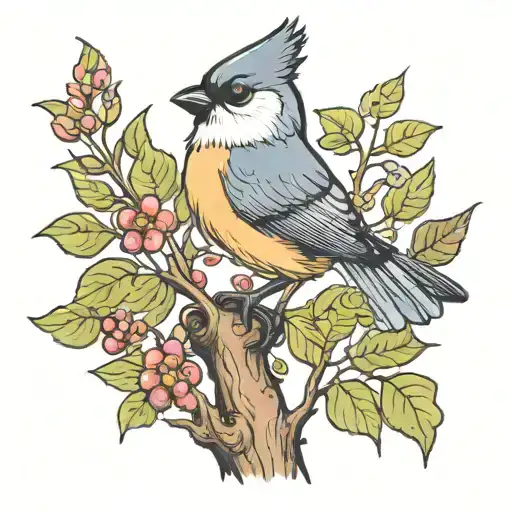 Tufted Titmouse Perched On A Tree