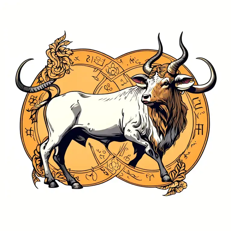 Taurus Bull Protecting Capricorn And Cancer Zodiac Sign